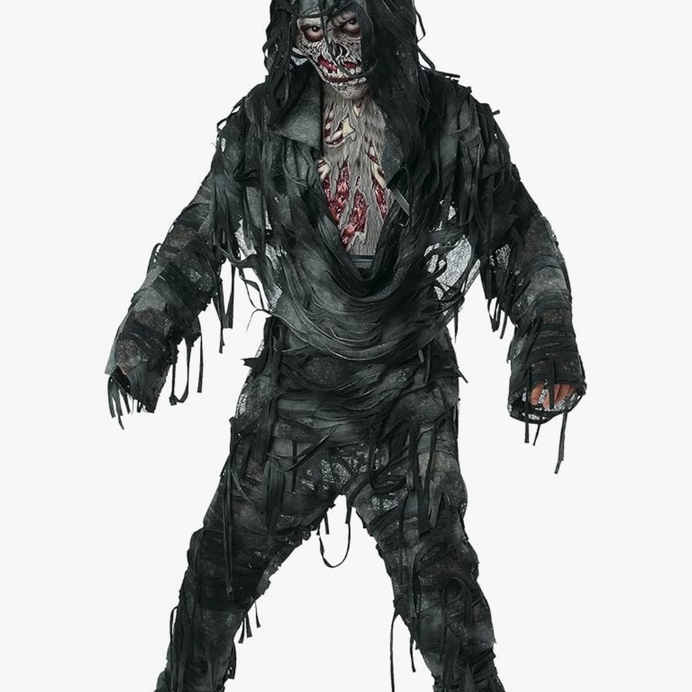 California Costumes Black Tattered Zombie Costume with Hood - no mask